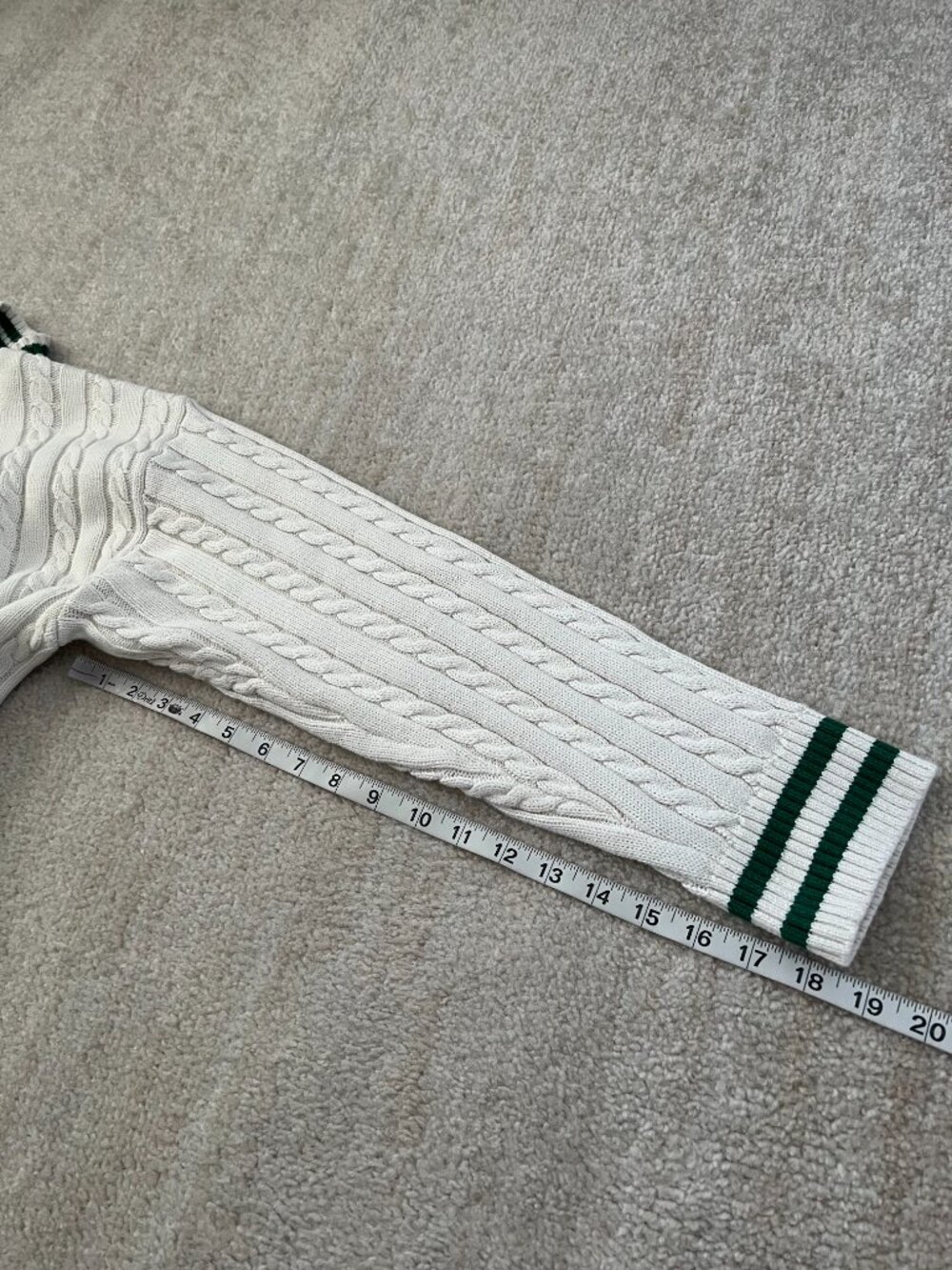 Prince Pickleball x Target Cable Knit V-Neck Sweater Crop Cream Green XXL Tennis - Picture 7 of 9